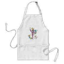 funny scarecrow and friend vector cartoon apron