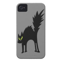 Funny Scared Black Cat Case-Mate iPhone 4 Case