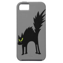 Funny Scared Black Cat iPhone 5 Cases
