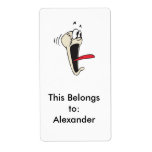 funny scared screamer cartoon baseball custom shipping labels