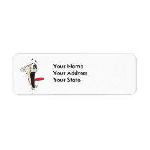 funny scared screamer cartoon baseball return address labels