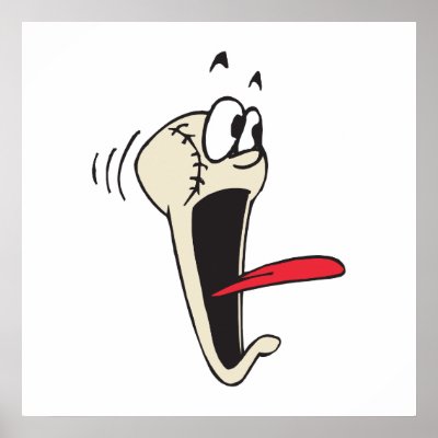 funny scared screamer cartoon baseball posters by sports_shop