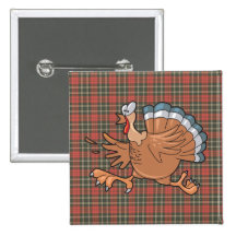 funny scared turkey button