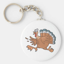 funny scared turkey key chain