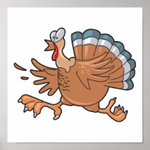 funny scared turkey print
