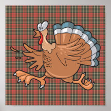 funny scared turkey print