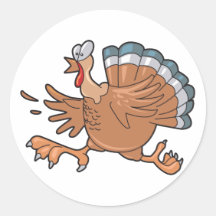 funny scared turkey sticker