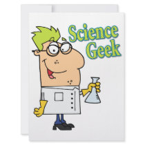 funny science geek cartoon character invites