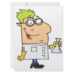funny science nerd cartoon character custom invitation