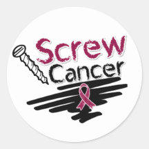 Funny Screw Multiple Myeloma Cancer Round Sticker