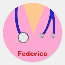 Funny Scrubs Nurses Whimsical Design Stickers