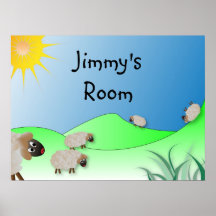Funny Sheep personalised name print for kids