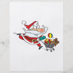 funny shopping santa cartoon flyer design