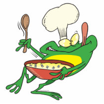 funny silly cooking chef frog cartoon acrylic cut out