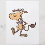 funny silly standing cartoon cow flyer