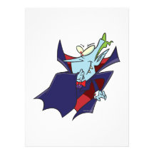 funny silly vampire cartoon character personalized invitation
