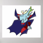 funny silly vampire cartoon character poster