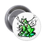 Funny SInging Frogs Pin