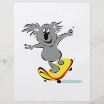 funny skateboarding koala bear flyers