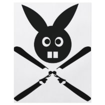funny ski bunny icon full color flyer