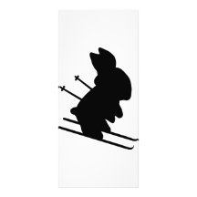 funny skier bunny icon custom rack card