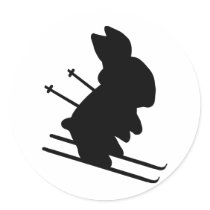 funny skier bunny icon stickers