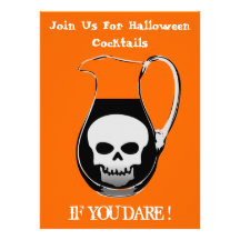 Funny Skull in Pitcher Halloween Party Invitation