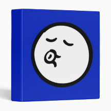 Funny Smiley Face on Blue Background Binder