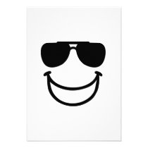 Funny smiley sunglasses invitations
