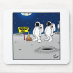 Funny Smoking in Space Cartoon Gifts mousepads