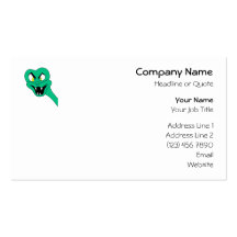 Funny Snake Cartoon. Business Card
