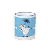 Funny Snowgirl Full Wrap Christmas Mug