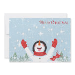 funny snowman christmas greeting or invitation