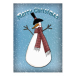 Funny Snowman with scarf and hat business cards
