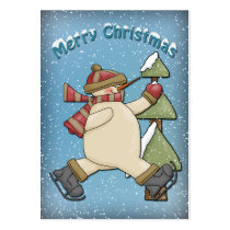 Funny Snowman with scarf and hat Business Cards