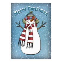 Funny Snowman with scarf and hat Business Card