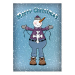 Funny Snowman with star Business Cards
