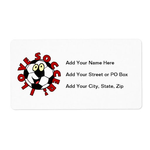 Funny Soccer Ball T shirts and Gifts Personalised Shipping Label
