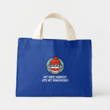 Funny Sock Monkey Tote Bag