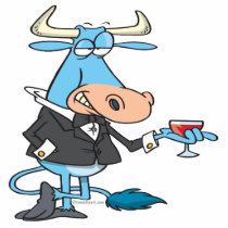 funny sophisticated bull cartoon photo sculpture