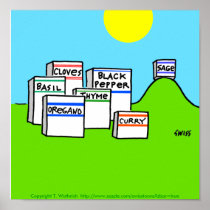 Funny Spice Kitchen Cartoon Poster