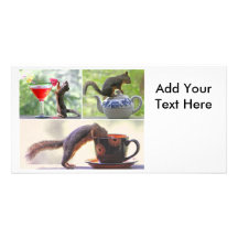 Funny Squirrel Picture Collage Custom Photo Card