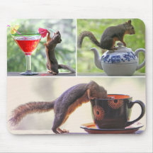 Funny Squirrel Picture Collage Mouse Pad