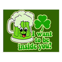 Funny St Patricks Day Green Beer Postcards