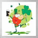 funny st pattys day leprechaun cartoon character print