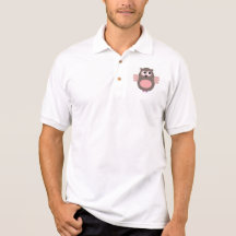 Funny staring cartoon owl polo t-shirt
