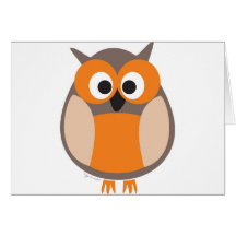 Funny staring owl greeting cards