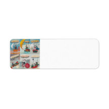 funny steampunk air machines wacky inventions return address labels