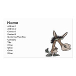 funny stubborn donkey cartoon business card