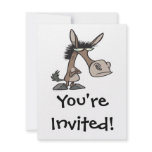 funny stubborn donkey cartoon custom invitations